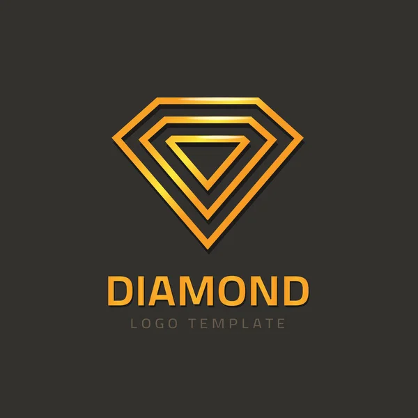 Вектор логотипа бриллианта, концепция логотипа золотой драгоценности ювелирного бренда — стоковый вектор