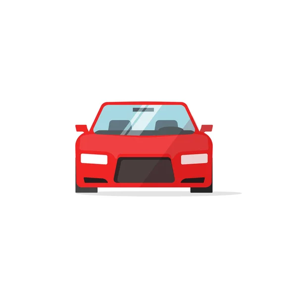 Icono del coche vector de color rojo, auto aislado, vista frontal del automóvil — Archivo Imágenes Vectoriales