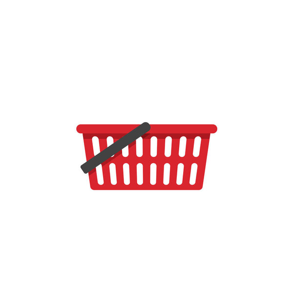 Empty shopping basket vector icon isolated