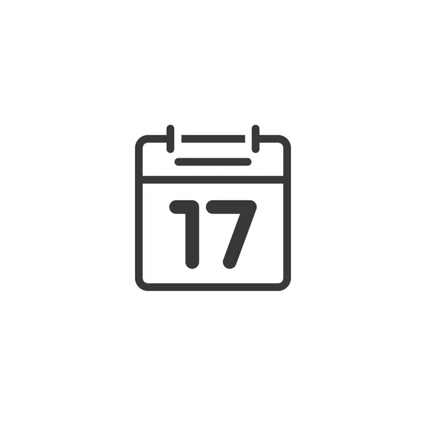 Kalender-Icon-Linienvektor isoliert, Umriss schwarz-weiß flach — Stockvektor