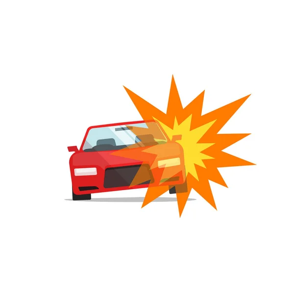 Car explosion, automobile disaster, auto fire accident, damaged crime — Stock Vector