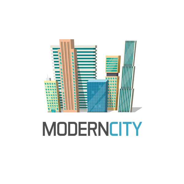 Λογότυπο της πόλης κτίρια απομονωμένες, πόλη κατασκευαστική αντίληψη, ουρανοξύστες — Διανυσματικό Αρχείο