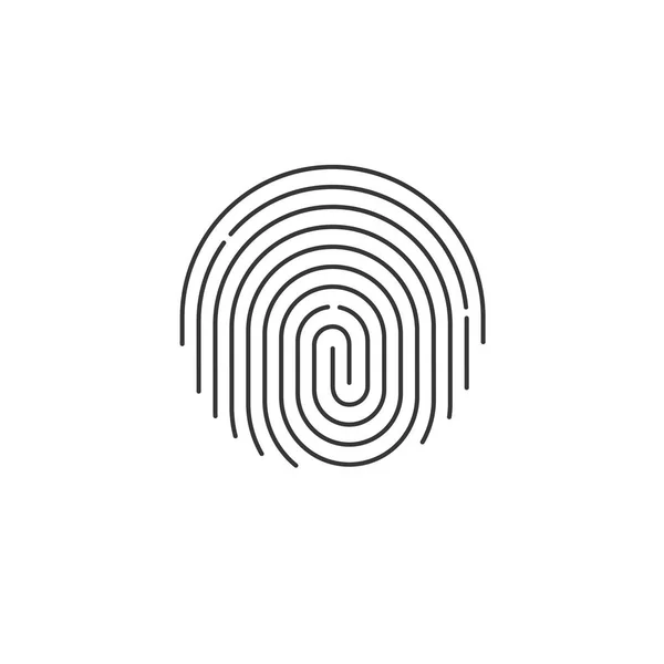 Fingerprint icon vector, round shaped finger print isolated — Stock Vector