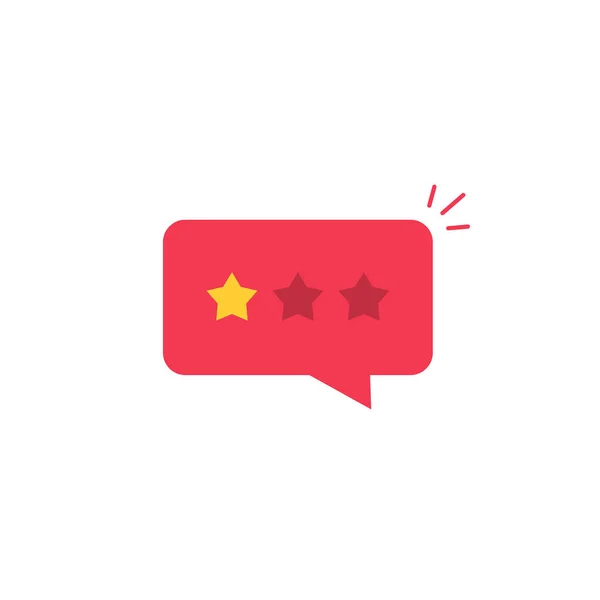 Bad review rating icon, reviews stars negative rate, testimonial message — Stock Vector