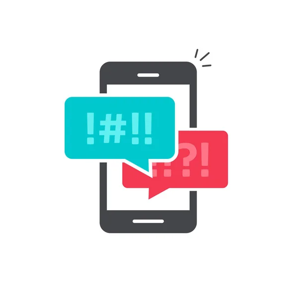 Argue chat bubble on the mobile phone icon vector — стоковый вектор