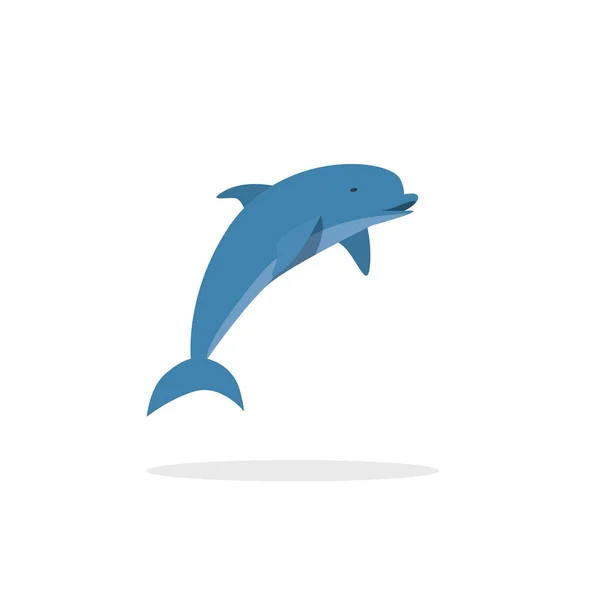 Ilustração do vetor do golfinho, estilo liso saltando golfinho feliz —  Vetores de Stock