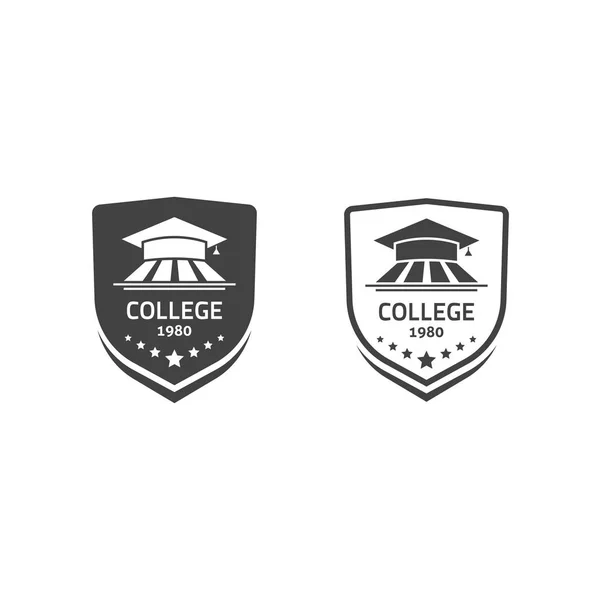 University crests and college school emblems set vector logos — Stock Vector