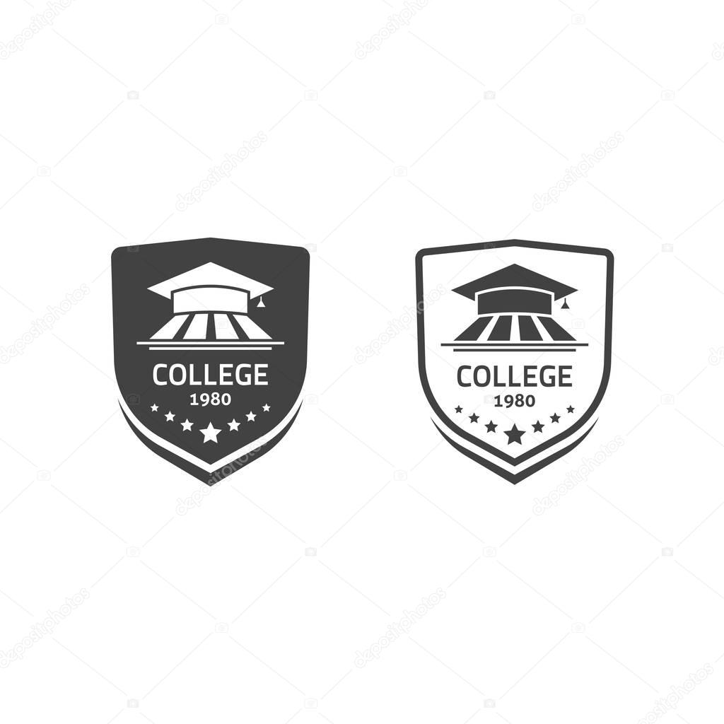 University crests and college school emblems set vector logos