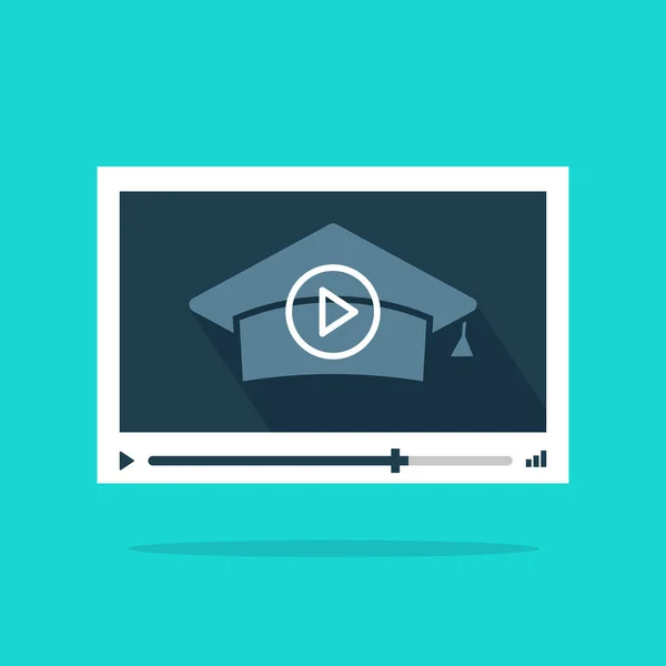 Vector de la educación video en línea, concepto de aprendizaje remoto o a distancia, webinar, tutoriales — Vector de stock