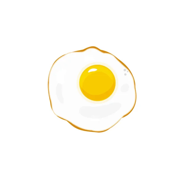Egg fried vector icon isolated on white, flat style scrambled egg, omelet — Stock Vector