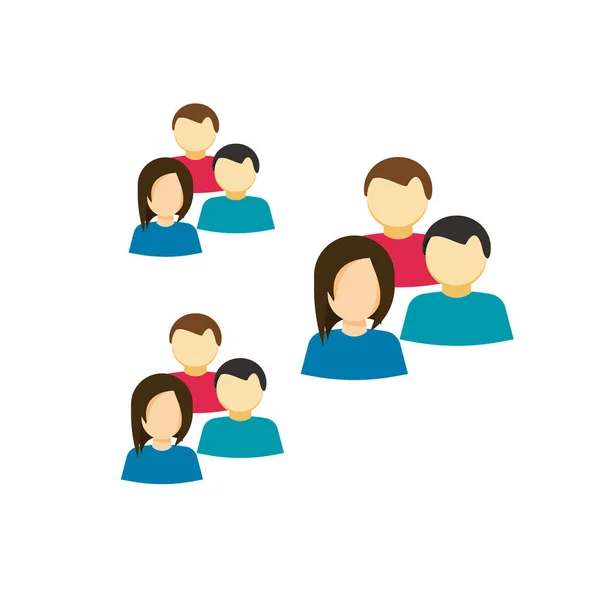 People icon vector, group of people, idea of team, social members, crowd, lots of persons — Stock Vector