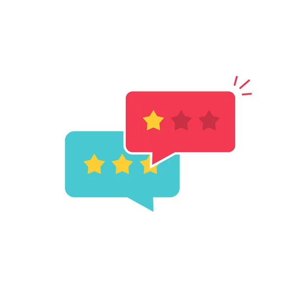 Revisión del cliente vector de comunicación símbolo, concepto de retroalimentación, testimonios, encuesta en línea, estrellas de calificación — Vector de stock
