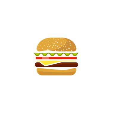 İzole, Burger vektör simge düz çizgi film sandviç logo clipart, hamburger sembolü