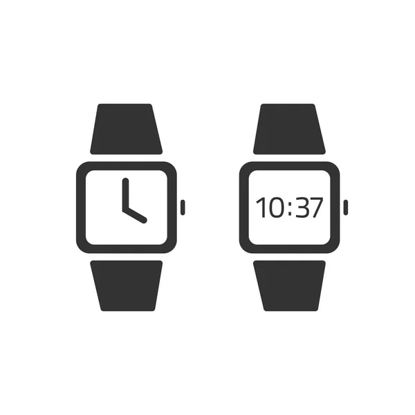 Дивитись піктограму вектор ізольовано, наручні годинники, цифрові та автоматичні ручні годинники — стоковий вектор