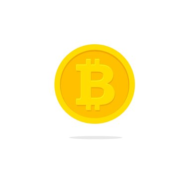 Bitcoin sikke simge vektör, düz çizgi film cryptocurrency para