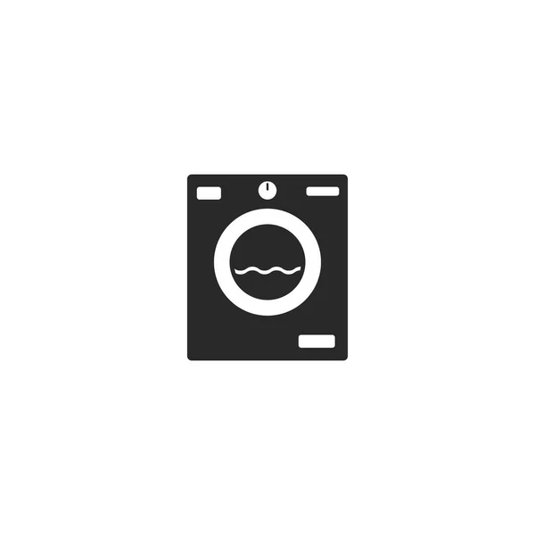 Wasmachine pictogram vector, platte cartoon wasmachine symbool geïsoleerd — Stockvector