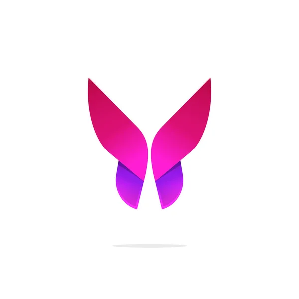 Purple abstract gradient butterfly logo template — Stock Vector