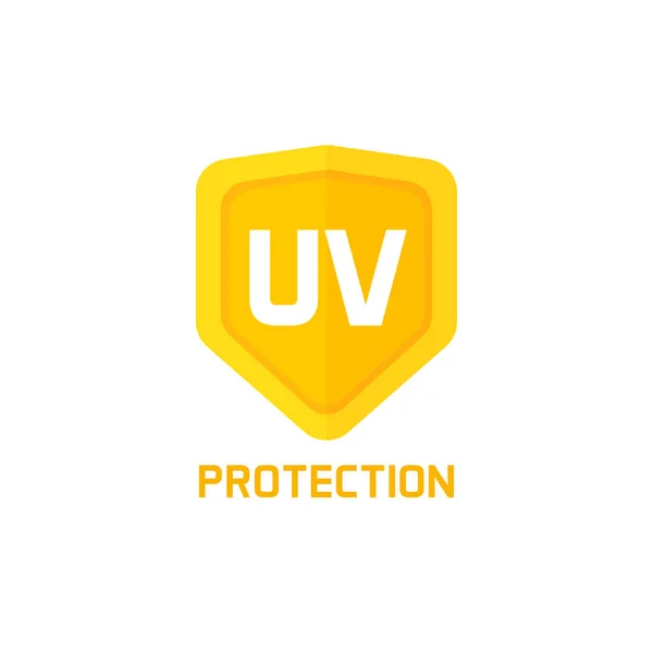 UV-Schutzschild Symbol Vektor-Zeichen isoliert auf weiß, Idee von Logo-Etikett — Stockvektor