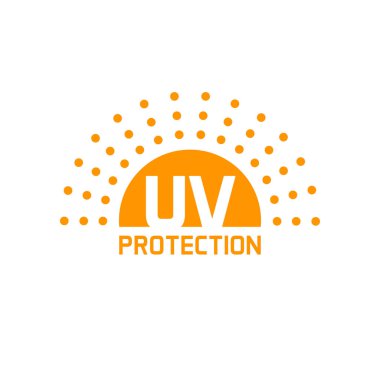 UV koruma simge vektör izole, etiket korumak