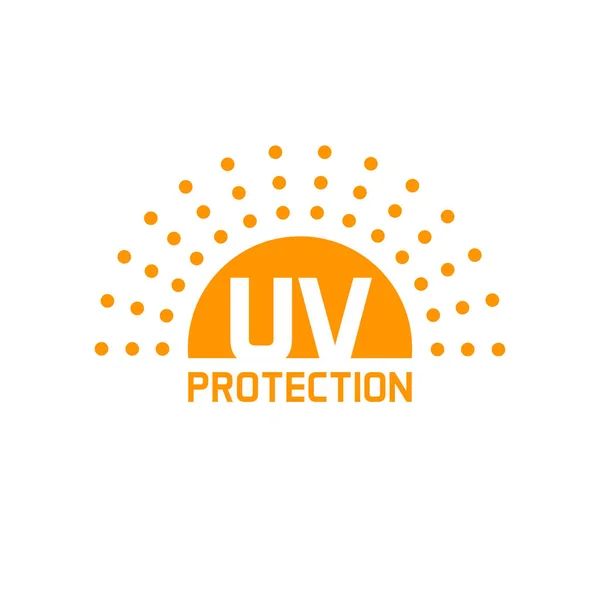 Protección UV icono vector aislado, anti sol proteger etiqueta — Archivo Imágenes Vectoriales