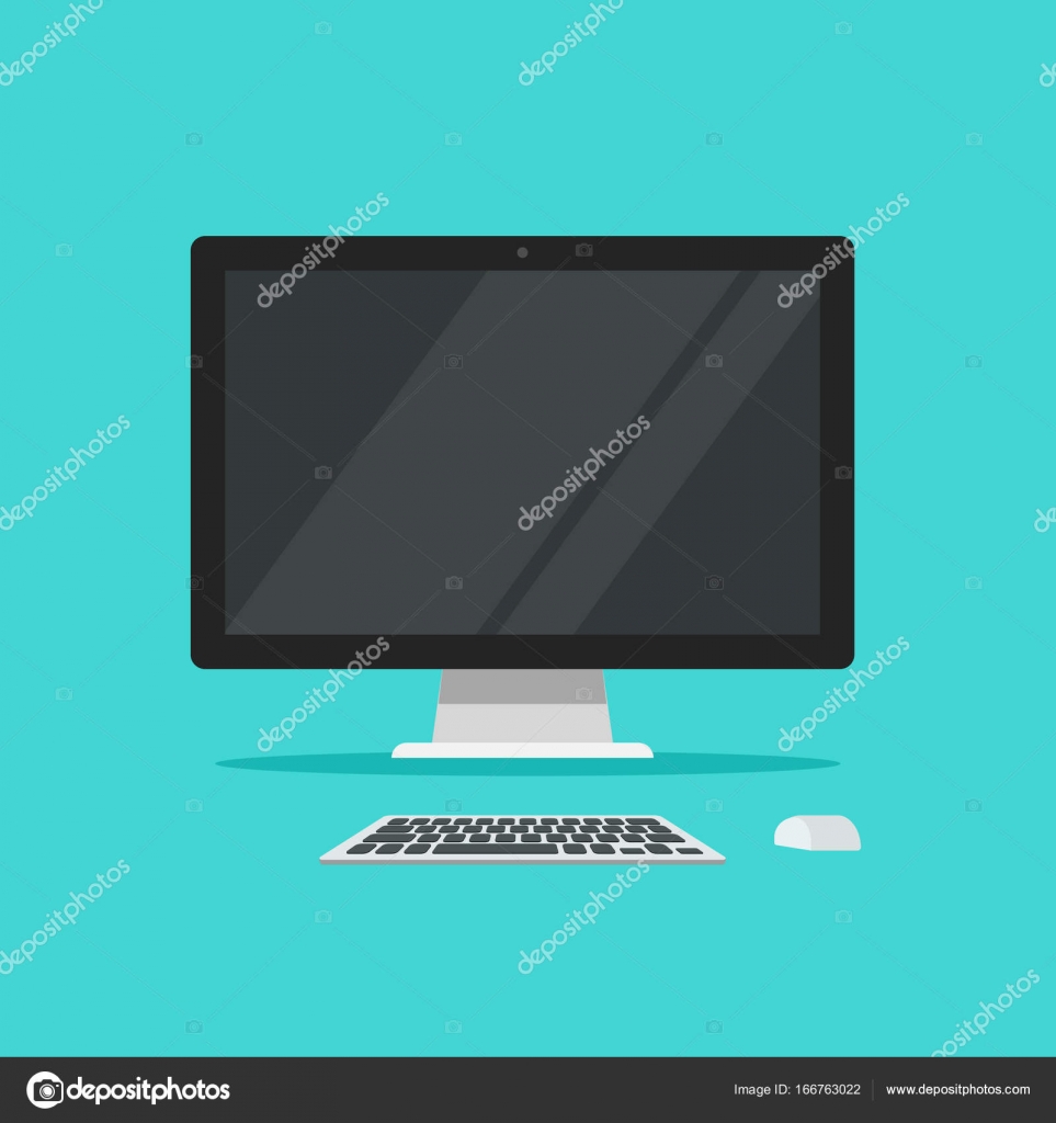 Monitor Keyboard And Mouse Vector Illustration Isolated On Color Background Flat Cartoon Idea Of Computer Workplace Working Table Work Desk With Pc Vector Image By C Vladwel Vector Stock 166763022