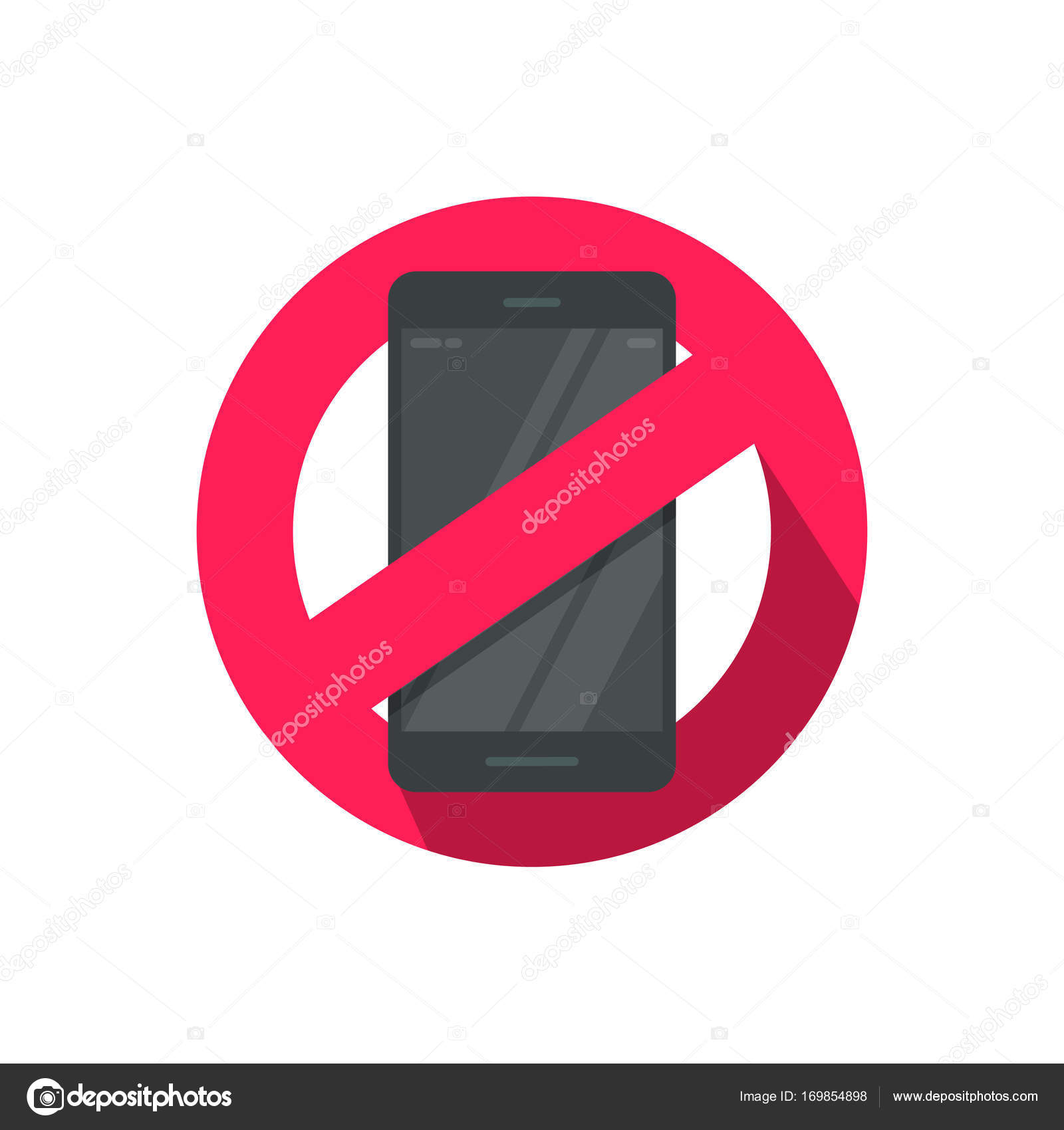 Kein Handyzeichen Auf Weißem Hintergrund Kein Handyicondesign Für