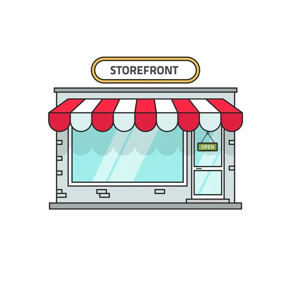 Ilustración vectorial tienda aislada, vista frontal tienda, fachada tienda — Archivo Imágenes Vectoriales