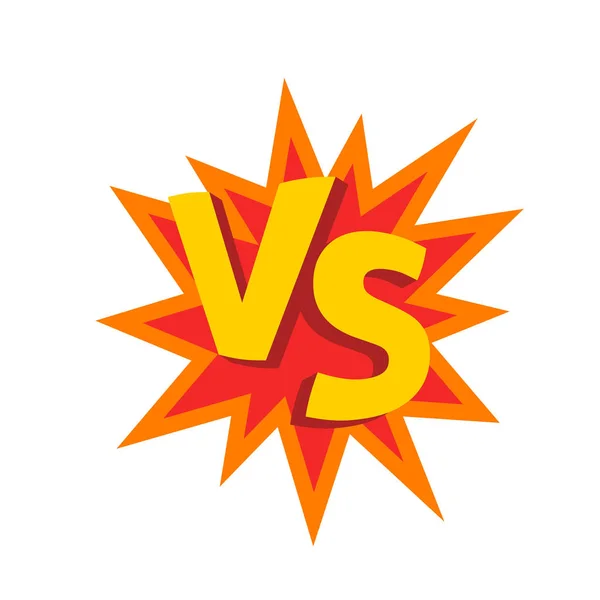 Versus letras ou vs emblema vetor logotipo em forma de explosão —  Vetores de Stock