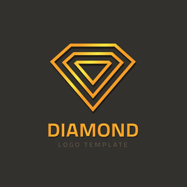 Αφηρημένη λογότυπο κοσμήματα, διαμαντένια Σχεδίαση λογοτύπου, gem πέτρα χρυσά κοσμήματα — Διανυσματικό Αρχείο