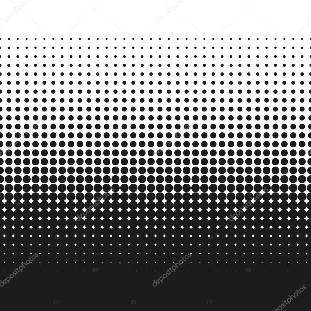 Dotted gradient vector illustration, retro halftone dots texture backdrop