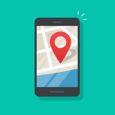 Cep telefonu coğrafi konumu, smartphone gps navigator şehir harita PIN