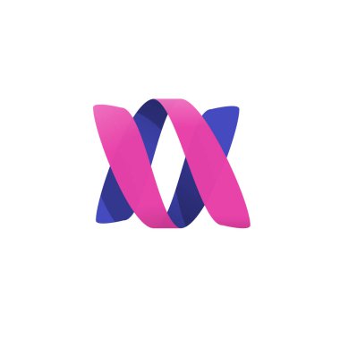 Mor pembe renk şerit sarmal helix vektör logo