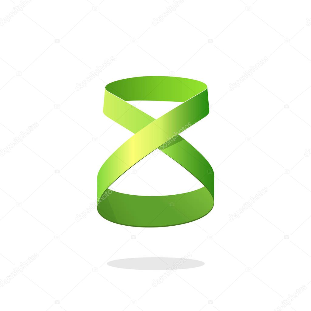 Abstract green loop ribbon logo element design dea of Abstract green loop ribbon logo element design dea of