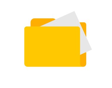 Dosyaları içeren dizin düz karton simge vektörü, dosya dizini veya izole edilmiş simge Clipart
