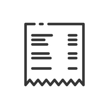 Kağıt alımı simgesi çizgi ana hatları sanat vektörü sembolü izole Clipart