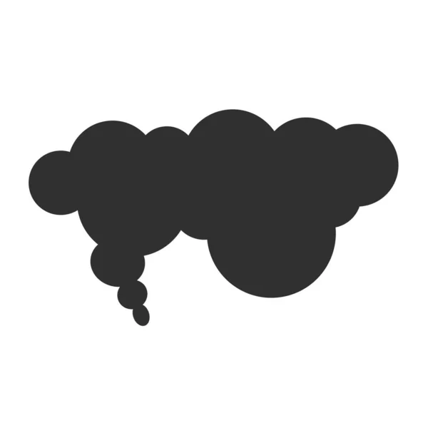 Dym dym dym czarny chmura lub para toksyczny bańka kształt jak przestrzeń dla tekst wektor płaski komiks ilustracja, pomysł zanieczyszczenie tło element lub środowisko koncepcja odizolowany clipart obraz — Wektor stockowy