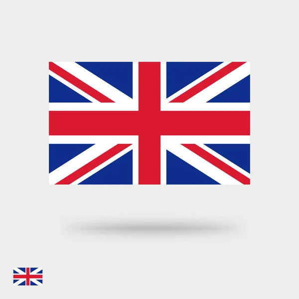 Velká Británie vlajka vektor ikona nebo Velká Británie symbol čtvercový piktogram plochý design izolované, anglické Royal Union Jack barevný znak kliparty — Stockový vektor