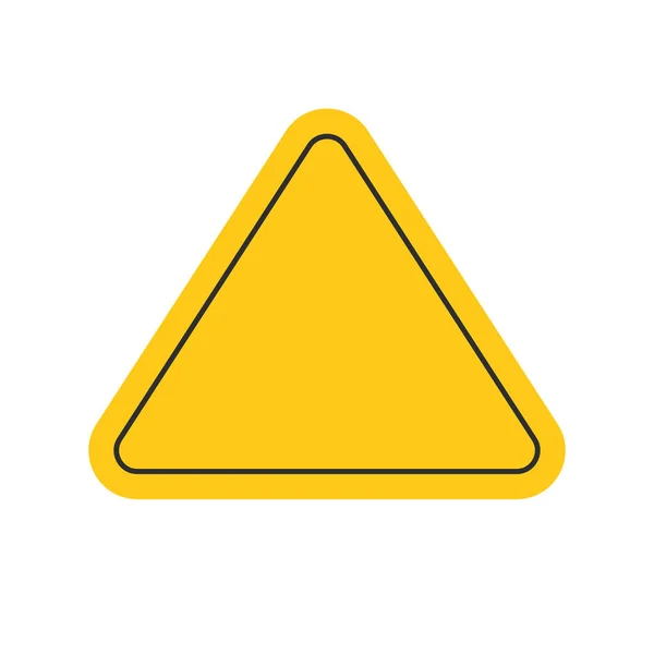 Gefahr oder Vorsicht Risiko Dreieck Verkehrszeichen gelbe Farbe oder Warnung Gefahr Aufmerksamkeit leer Symbol Symbol Vektor flache Karikatur Piktogramm isoliert auf weißem Bild — Stockvektor