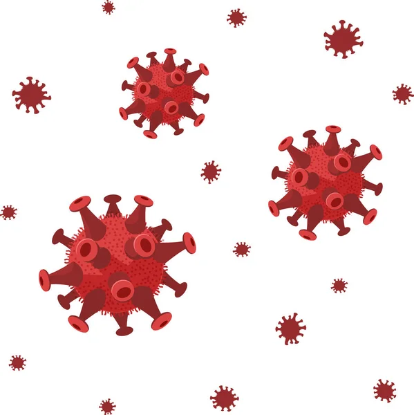 Virus germs bacteria flowing vector or lots of bacterium microorganism backdrop isolated on white background flat cartoon illustration, science concept image — Stock Vector