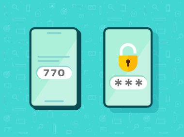 2fa simge parolası güvenli giriş doğrulama vektörü veya sms akıllı telefon cep telefonu izole edilmiş piktogram, iki faktör veya çok katmanlı cep telefonu erişim fikri üzerinde kod mesajları sembolü basın