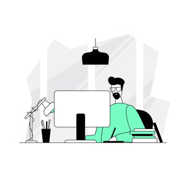 Gözlüklü tasarımcı.