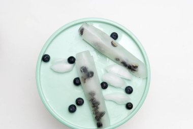 Buz Lolly ev taze meyve ile yapılmış blueberry lezzet