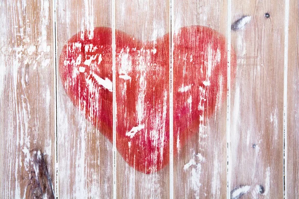 Walentynki miłość serce na rustykalne drewniane tła — Zdjęcie stockowe