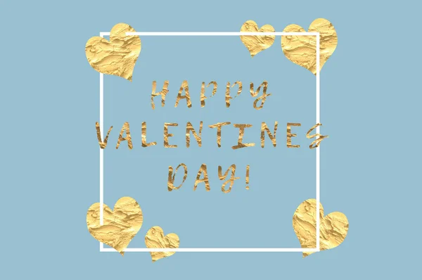 Boldog Valentin-nap szöveg szerelmes szívek — Stock Fotó
