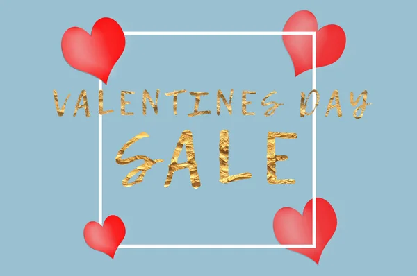 Affiche de vente de Saint Valentin pour annoncer les ventes en ligne — Photo