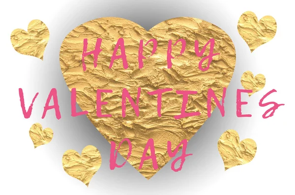 Boldog Valentin-nap szöveg szerelmes szívek — Stock Fotó