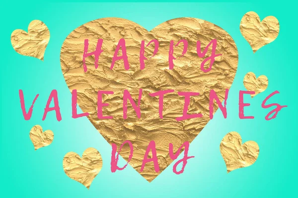 Happy Valentines Day tekst met liefde-harten — Stockfoto