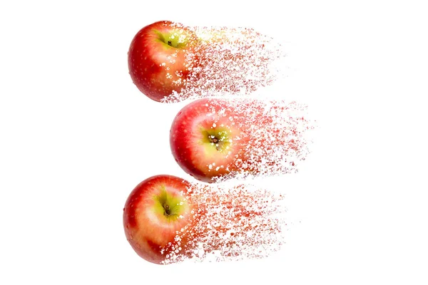 Pommes rouges fraîches se désintègrent au blanc pour le concept de gaspillage alimentaire — Photo