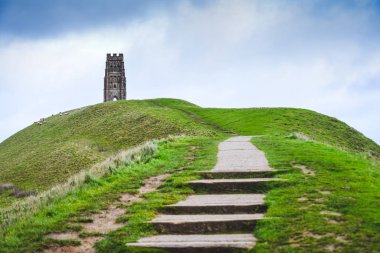Glastonbury Tor 'da Somerst Uk Tarihi mekan ve en