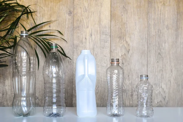 Plastic recycling, plastic bottles and containers from household